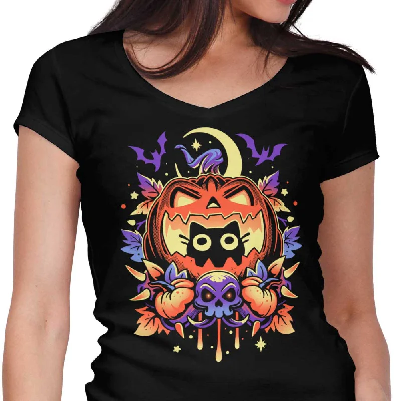 Halloween Cat - Women's V-Neck