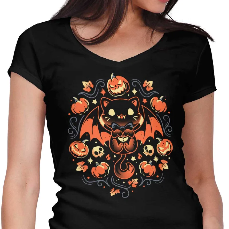 Midnight Vampire Cat - Women's V-Neck