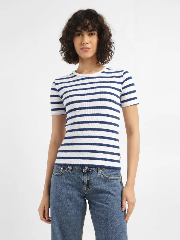 Women's Striped Round neck T-shirt