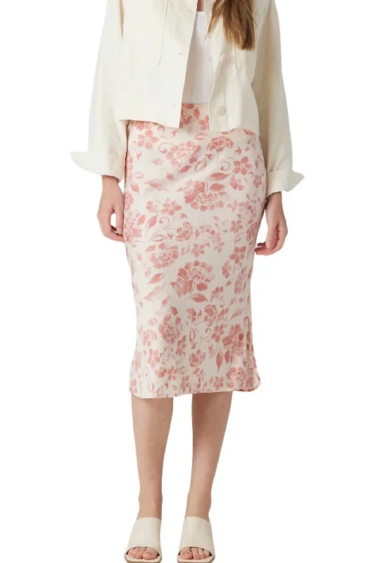 Ariel Midi Skirt In Rose Dawn