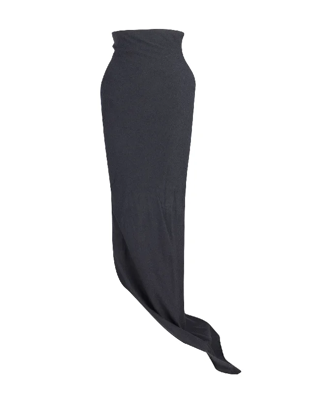 Haider Ackermann Knit Maxi Skirt in Black Cotton