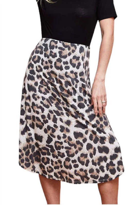 Hey Kitty Midi Skirt In Brown/black