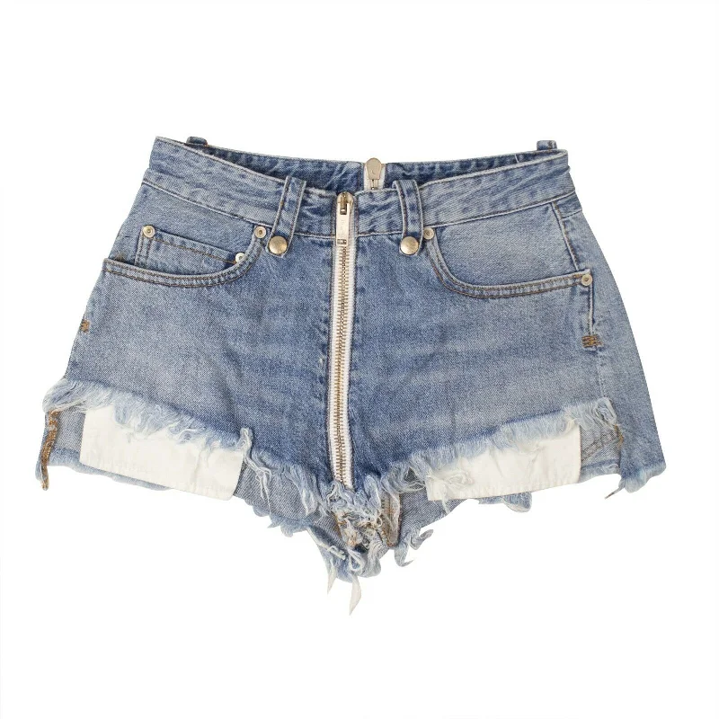 Unravel Project Denim Zipped Shorts - Denim