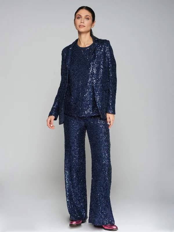 Venus Sequin Trousers - Navy