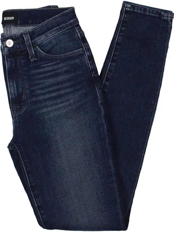 Blair Womens High-Rise Whisker Wash Skinny Jeans