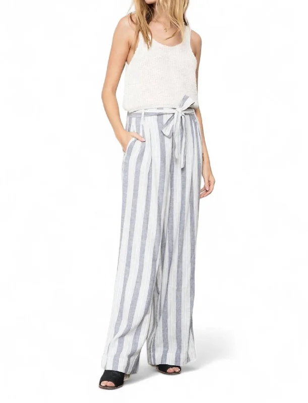 Jess Wide Leg Pant In Laguna Stripe