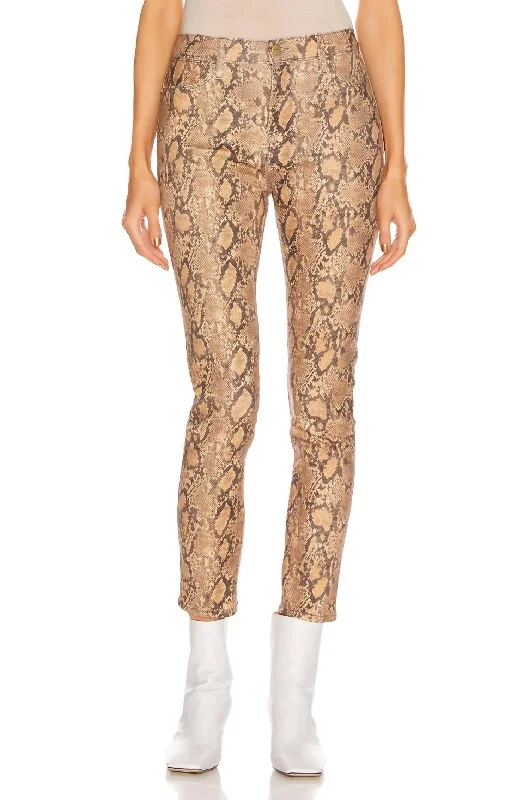 Le High Skinny Crop Pant In Coated Python