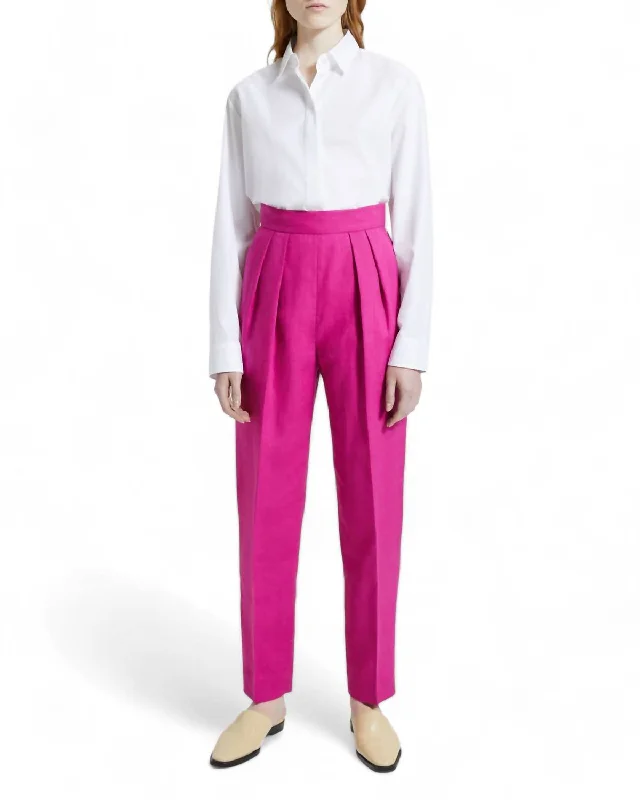 Sz Pleat Pant In Pop Fuchsia