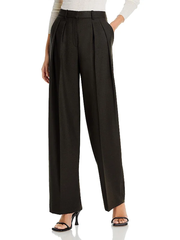 Womens Pleated Wool Dress Pants