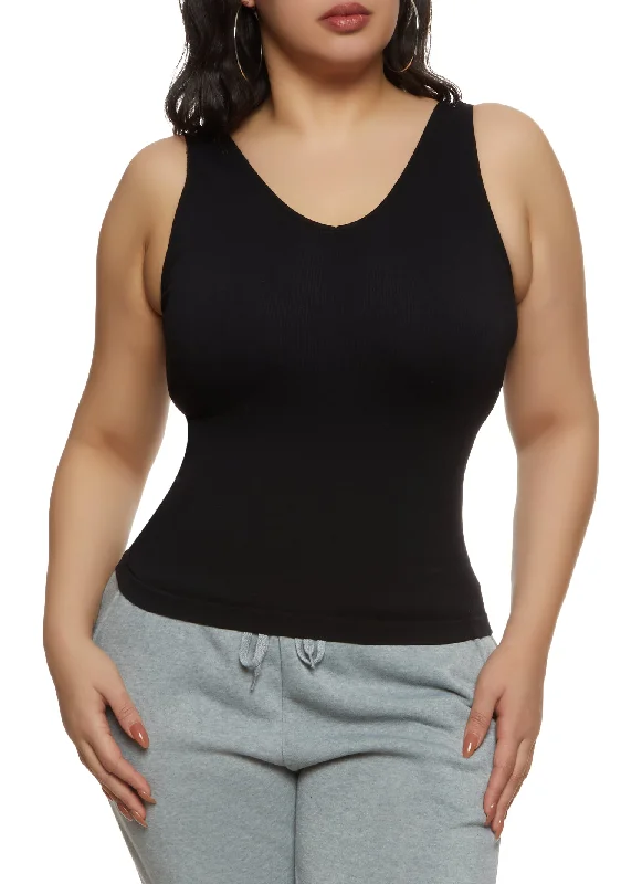 Plus Size Sleeveless Seamless Tank Top