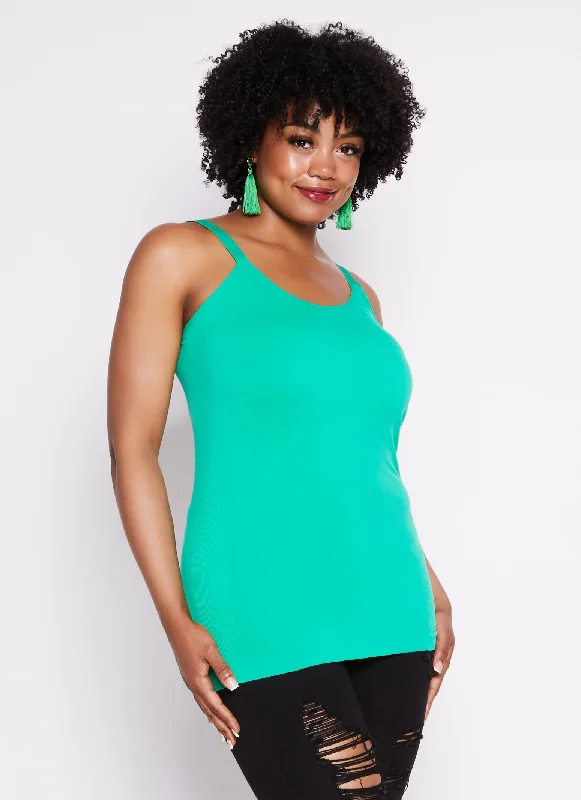 Plus Size Rib Knit Seamless Tank Top