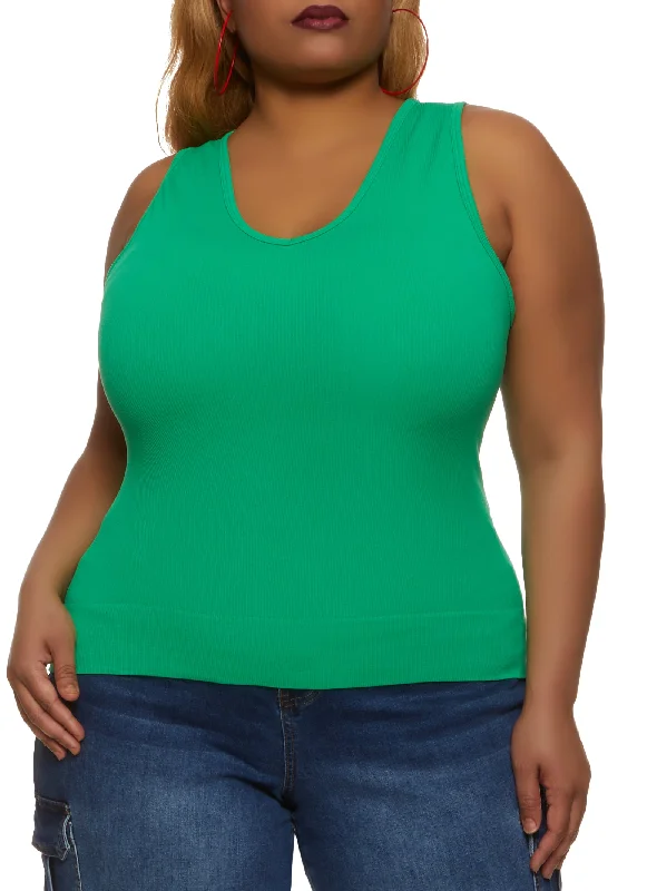 Plus Size Basic Seamless Tank Top