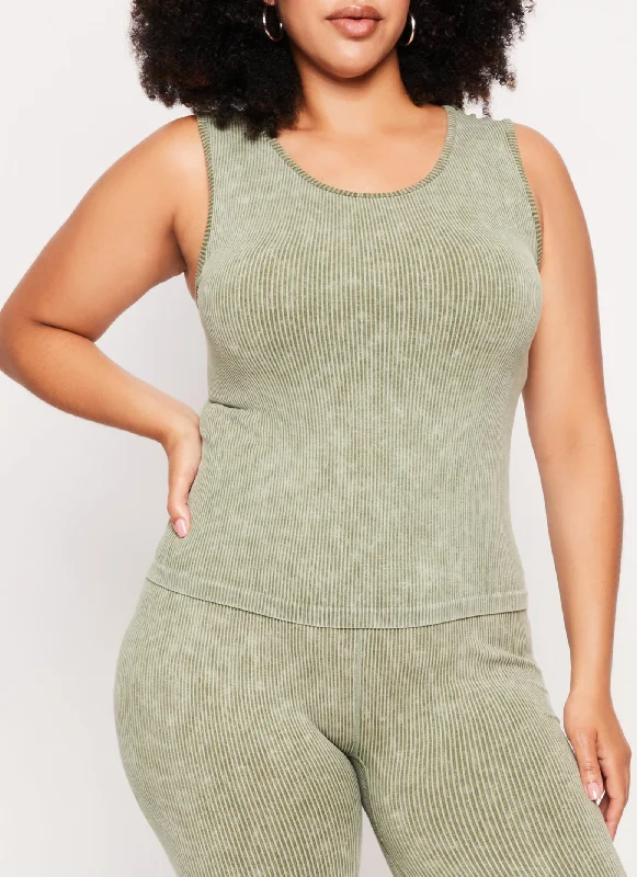 Plus Size Seamless Ribbed Tank Top