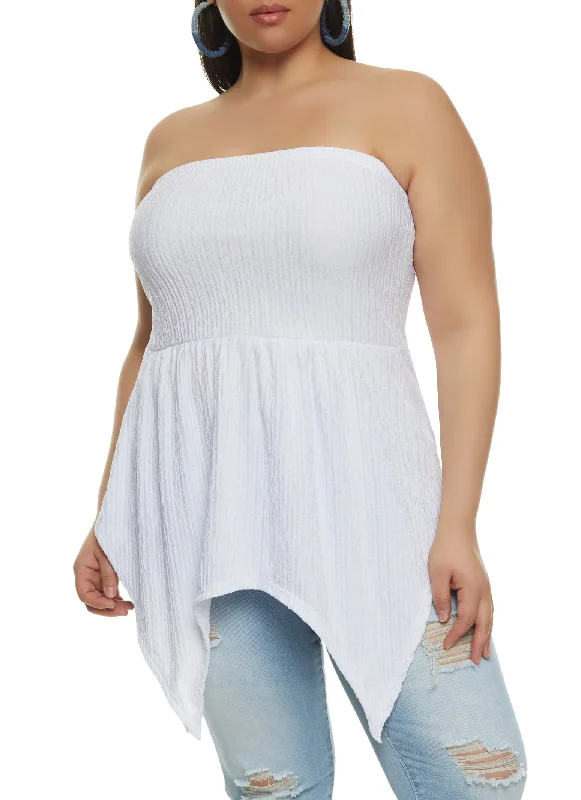 Plus Size Sharkbite Hem Tube Top