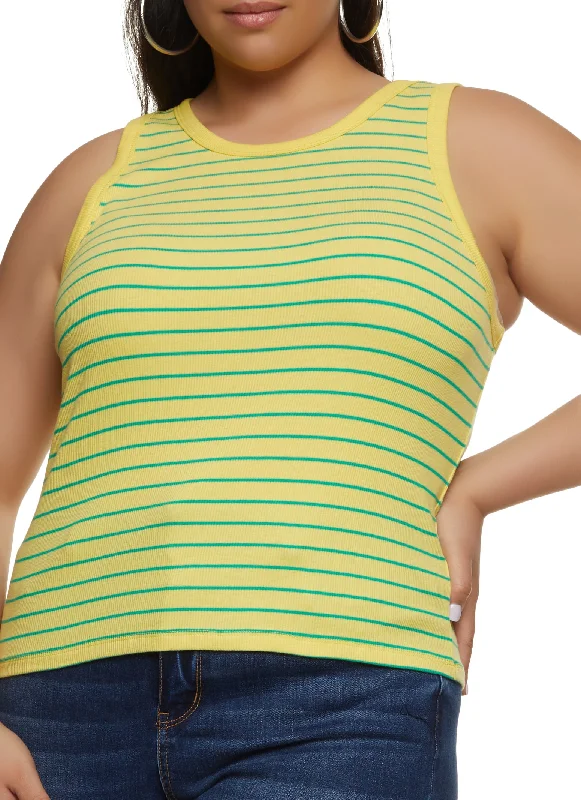 Plus Size Striped Tank Top