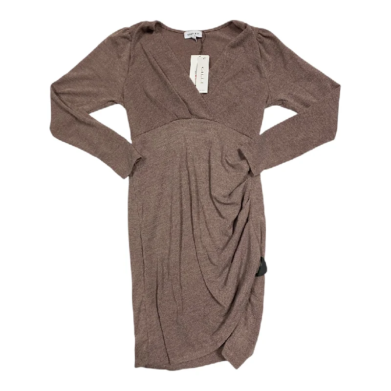 Dress Casual Short By Gilli In Brown, Size: L