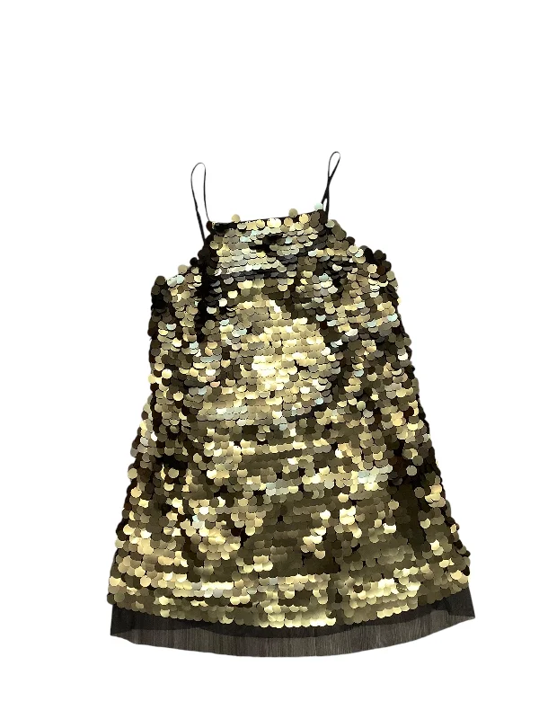 Dress Party Short By Banana Republic In Black & Gold, Size: M