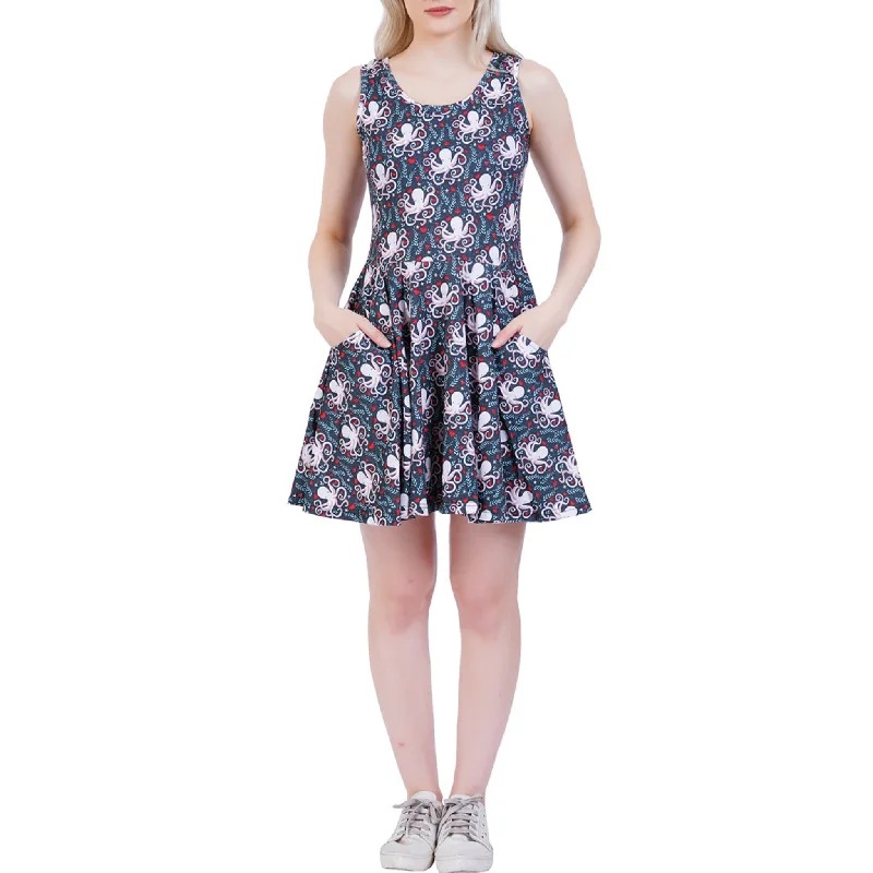 Floral Octopus Skater Dress