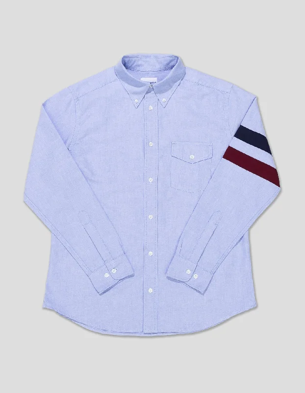 SLEEVE STRIPE TRIM FIT OXFORD SHIRT - BLUE