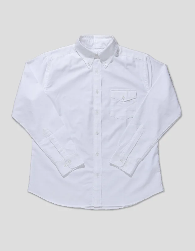 TRIM FIT BUTTON DOWN OXFORD SHIRT - WHITE