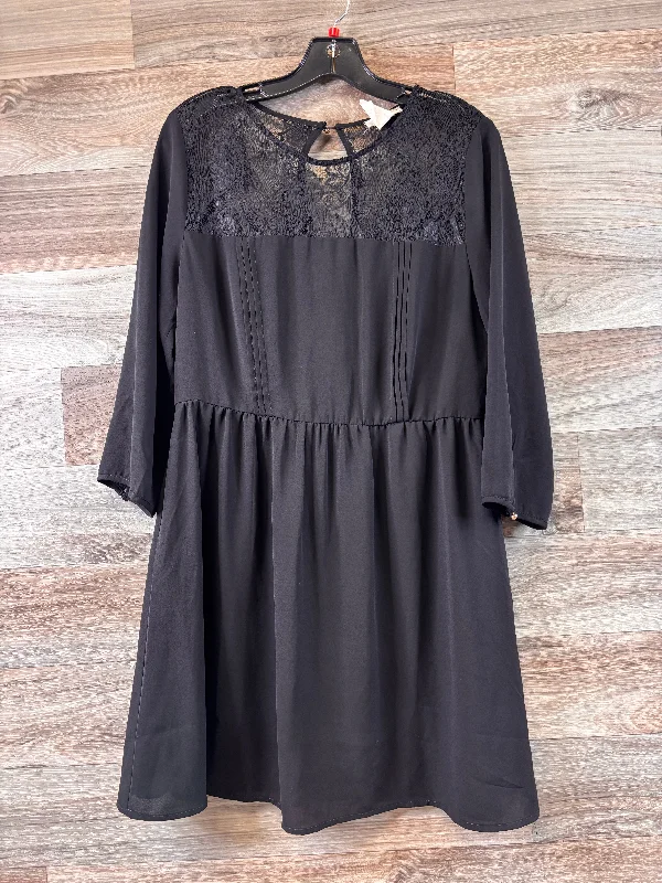 Black Dress Casual Midi Clothes Mentor, Size Large