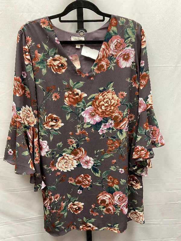 Floral Print Dress Casual Midi Everly, Size M