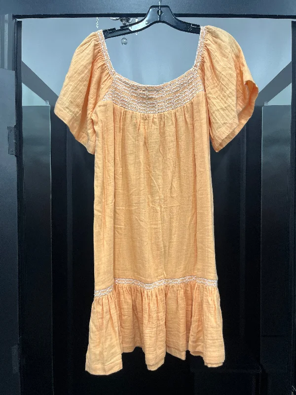 Orange Dress Casual Midi Wondery, Size S