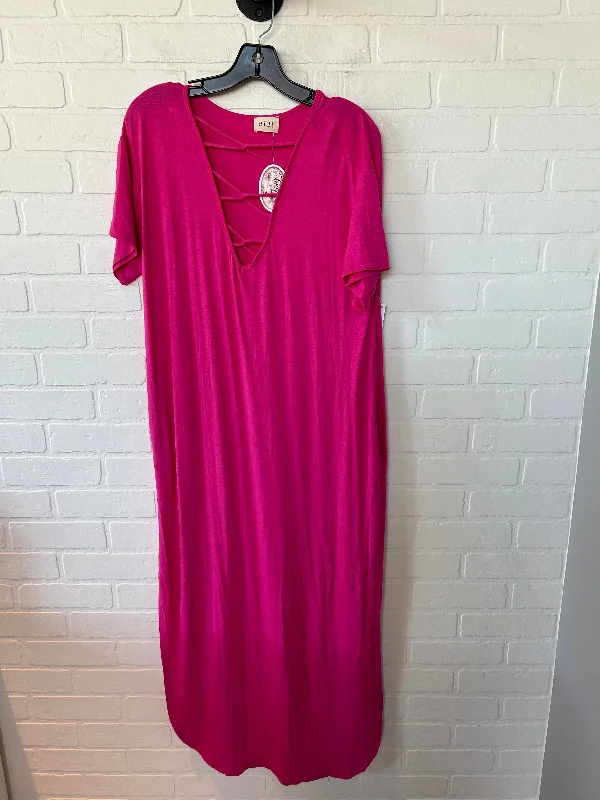 Pink Dress Casual Maxi Bibi, Size L