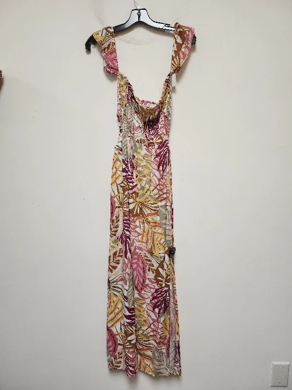 Tropical Print Dress Casual Maxi Lush, Size M