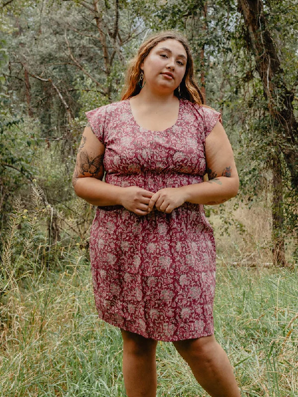 Artsy Traveler Plus Size Dress - Magenta Vine