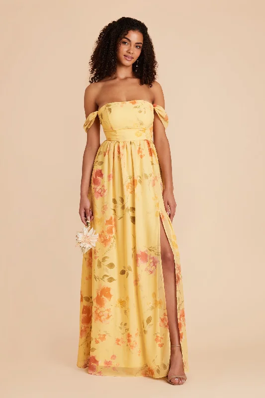 August Convertible Dress - Pale Yellow Rococo Floral