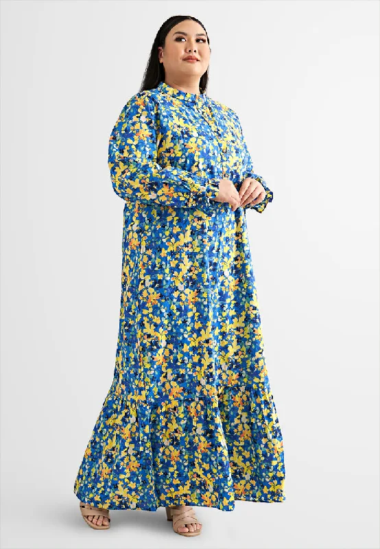 Jestina Cotton Urban Button Jubah Dress