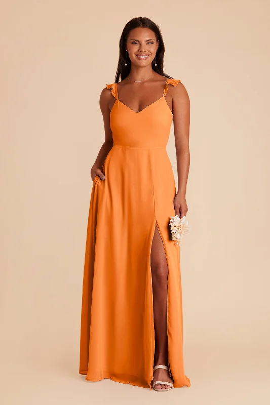 Doris Chiffon Dress - Apricot