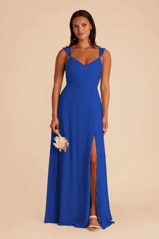 Doris Chiffon Dress - Cobalt Blue