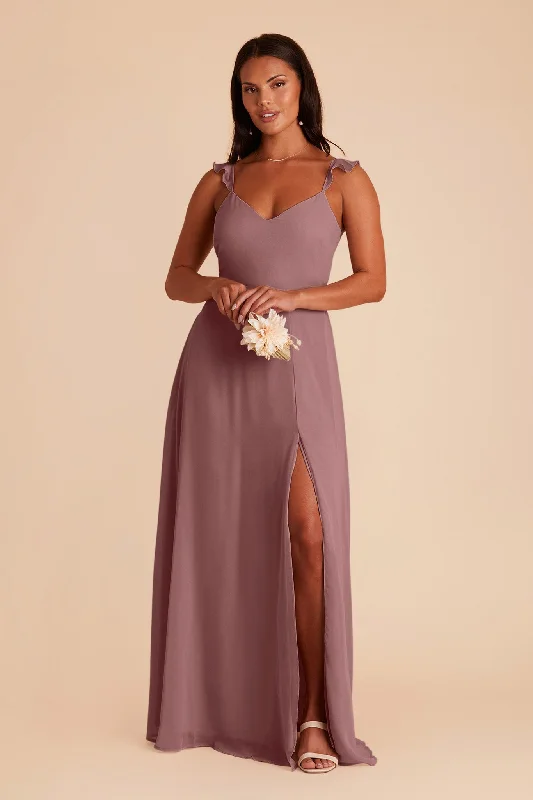 Doris Chiffon Dress - Dark Mauve