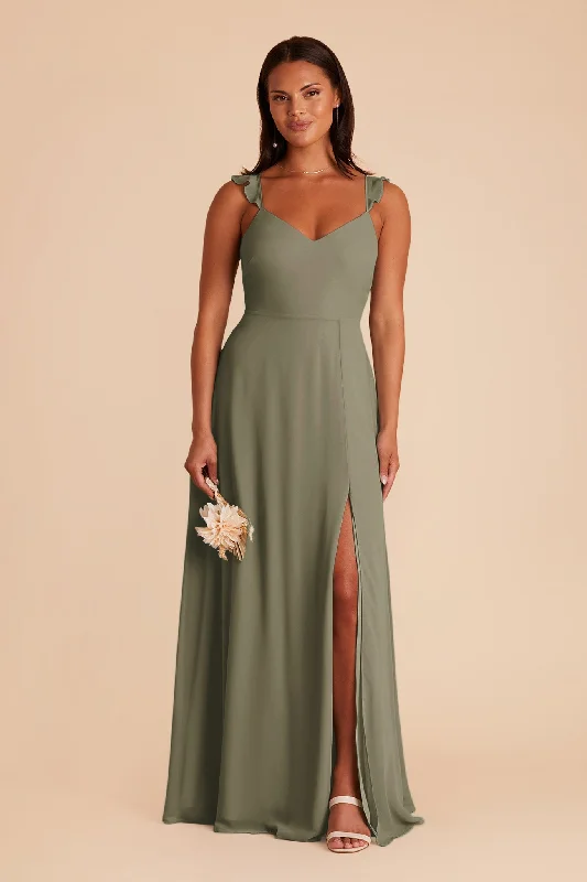 Doris Chiffon Dress - Moss Green