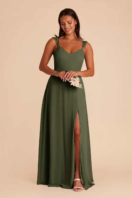 Doris Chiffon Dress - Olive