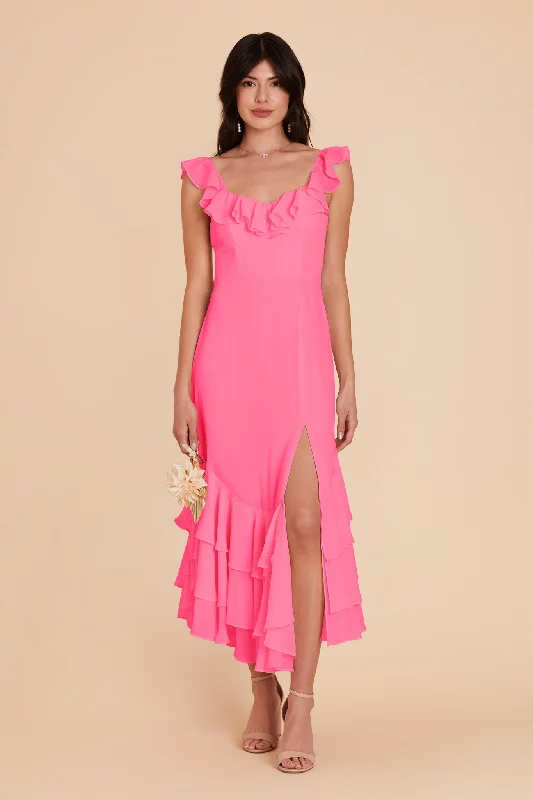 Ginny Chiffon Dress - Bon Bon Pink