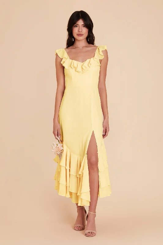 Ginny Chiffon Dress - Lemon Sorbet