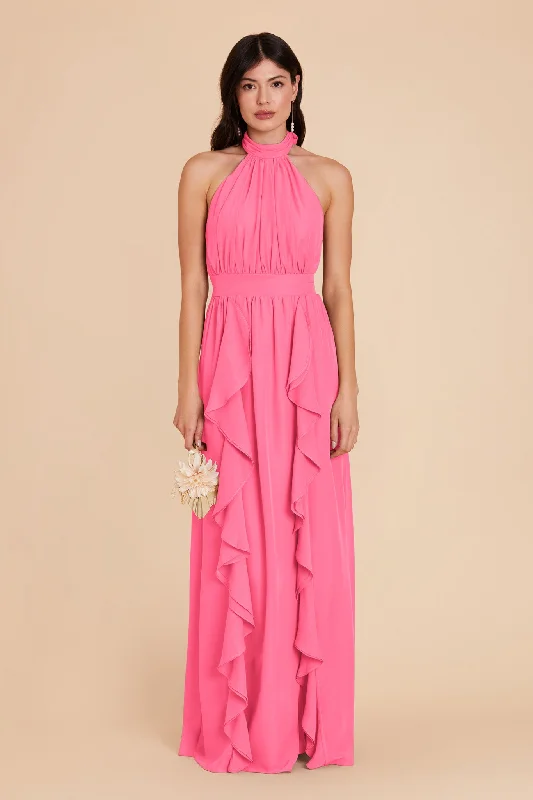 Joyce Chiffon Dress - Bon Bon Pink