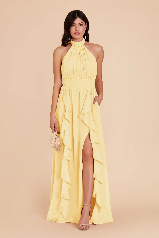 Joyce Chiffon Dress - Lemon Sorbet