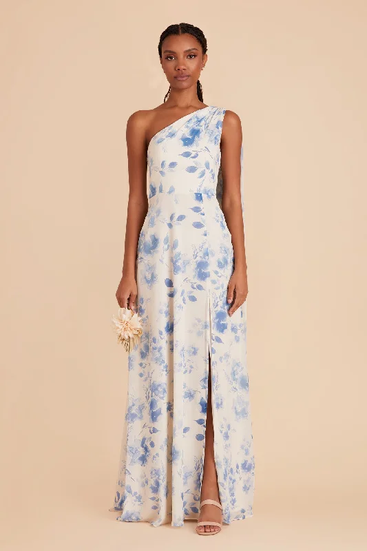 Melissa Chiffon Dress - Blue Rococo Floral