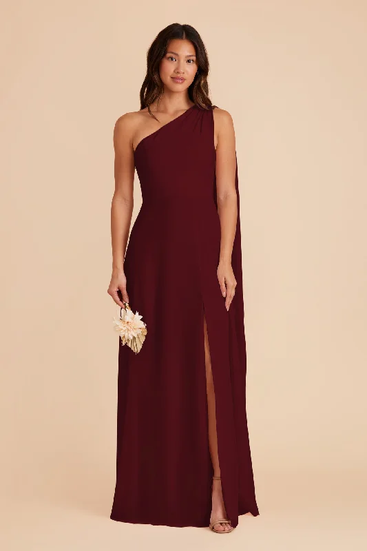 Melissa Chiffon Dress - Cabernet