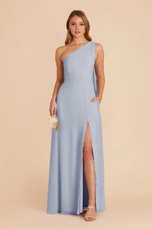 Melissa Chiffon Dress - Dusty Blue