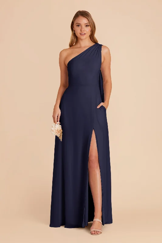 Melissa Chiffon Dress - Navy