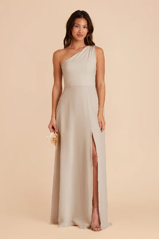 Melissa Chiffon Dress - Neutral Champagne