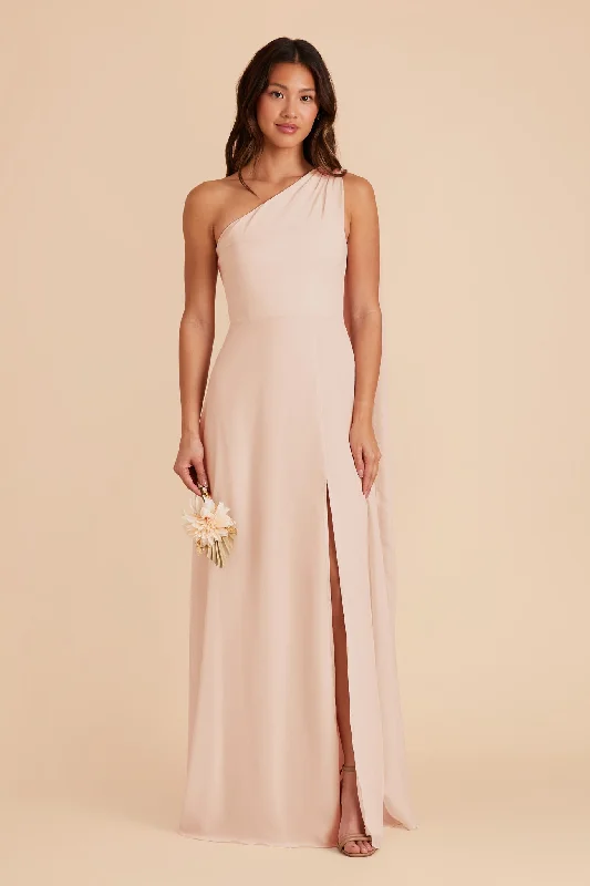 Melissa Chiffon Dress - Pale Blush