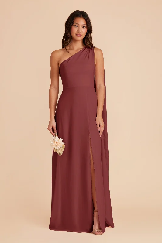 Melissa Chiffon Dress - Rosewood