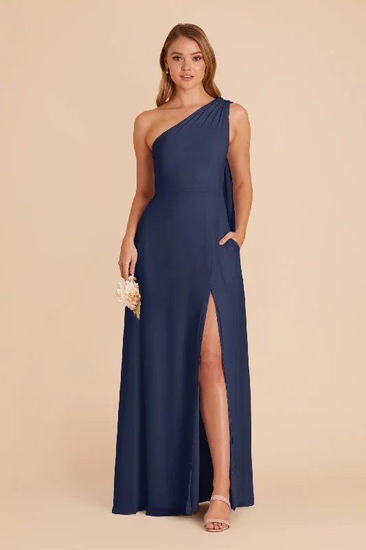 Melissa Chiffon Dress - Slate Blue