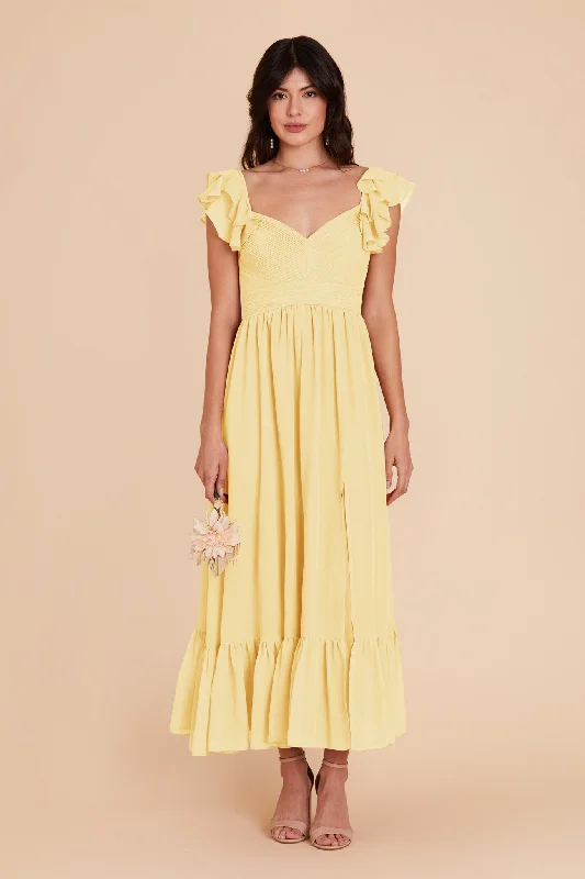 Michelle Chiffon Dress - Lemon Sorbet